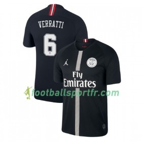 Tenue Paris Saint Germain Verratti 6 Jordan Noir Troisième 2018-2019 Maillot de Foot